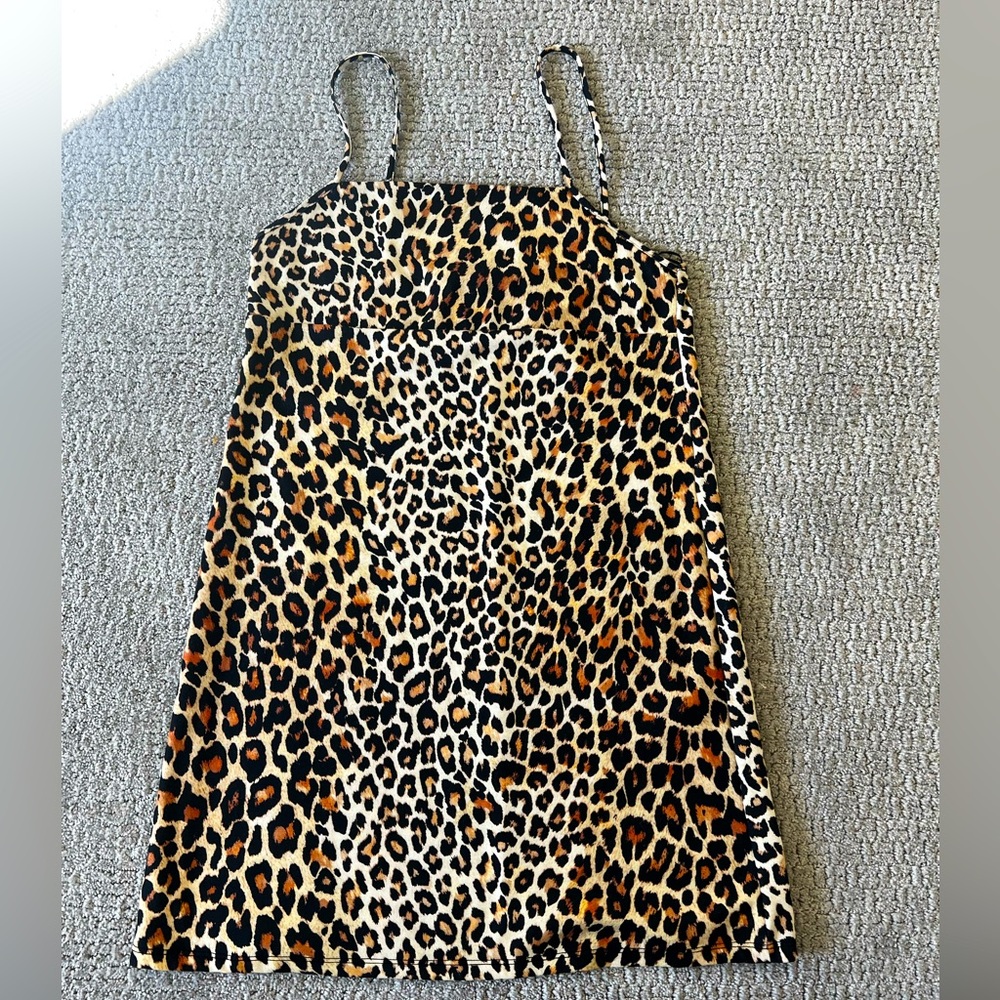Zara Trafaluc spaghetti strap ANIMAL PRINT MINI DRESS